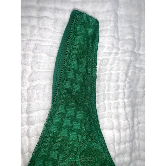 Offline By Aerie Women's Green Floral Lace V-Neck‎ Bralette Size L - Picture 3 of 15